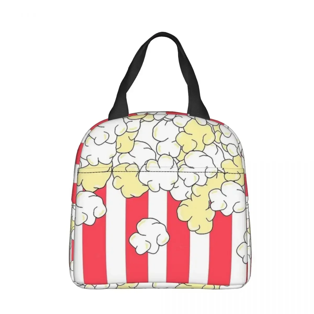 Movie Night Buttered Popcorn Insulated Lunch Bags Cooler Bag Reusable Leakproof Tote Lunch Box Food Handbags Beach Picnic