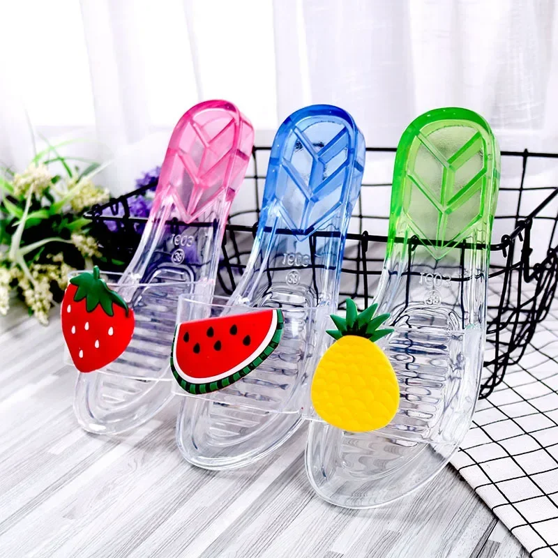 

Шлепанцы женские прозрачные с открытым носком, повседневные сандалии принцессы для улицы, дышащая пляжная обувь, для девочек