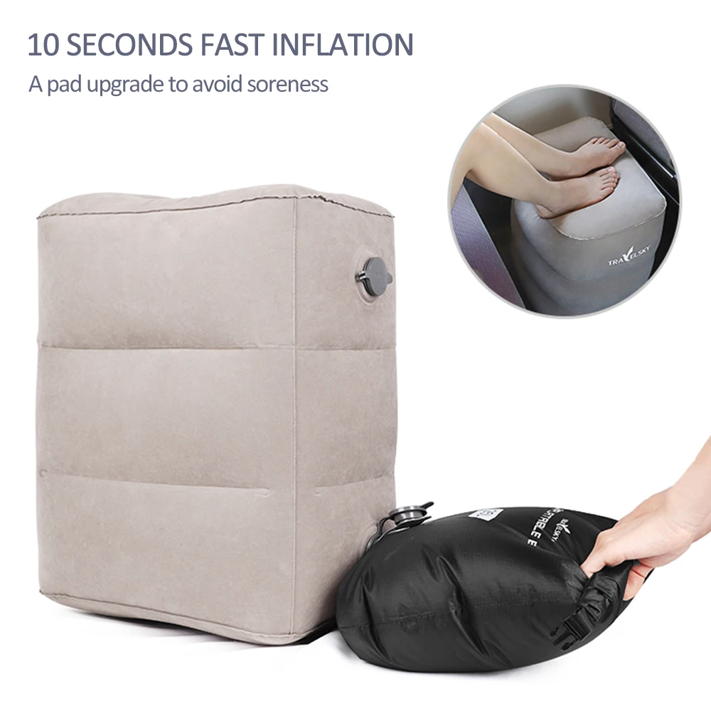 Новая подставка для ног для полета, подушка для отдыха на самолете, автомобиля, автобуса, регулируемые детские надувные подушки для сна для путешествий