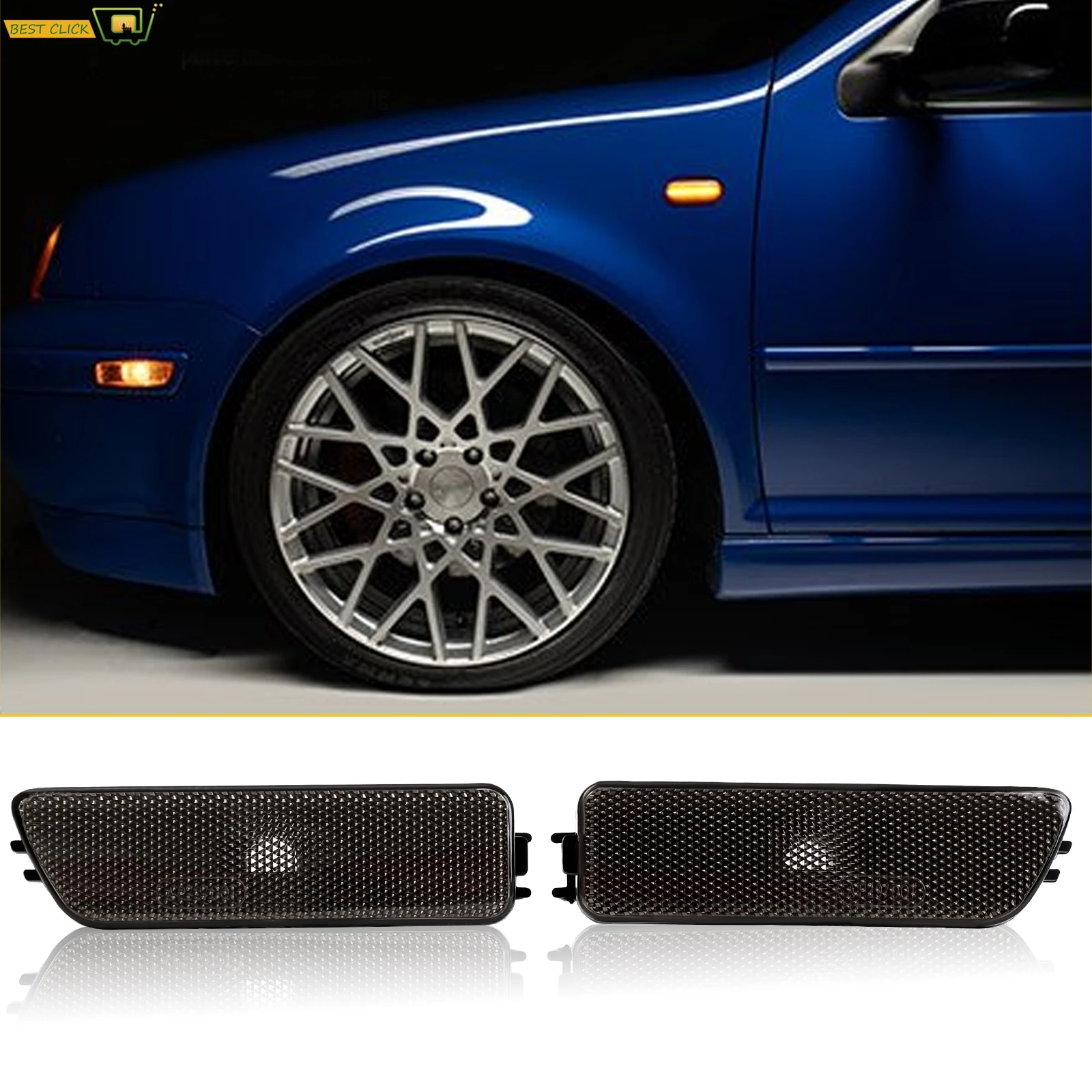 Left Right Car Front Side Marker Lights Turn Signal Lamp Indicators for Volkswagen VW Golf 4 Jetta MK4 1999-2005 Blinker Lens