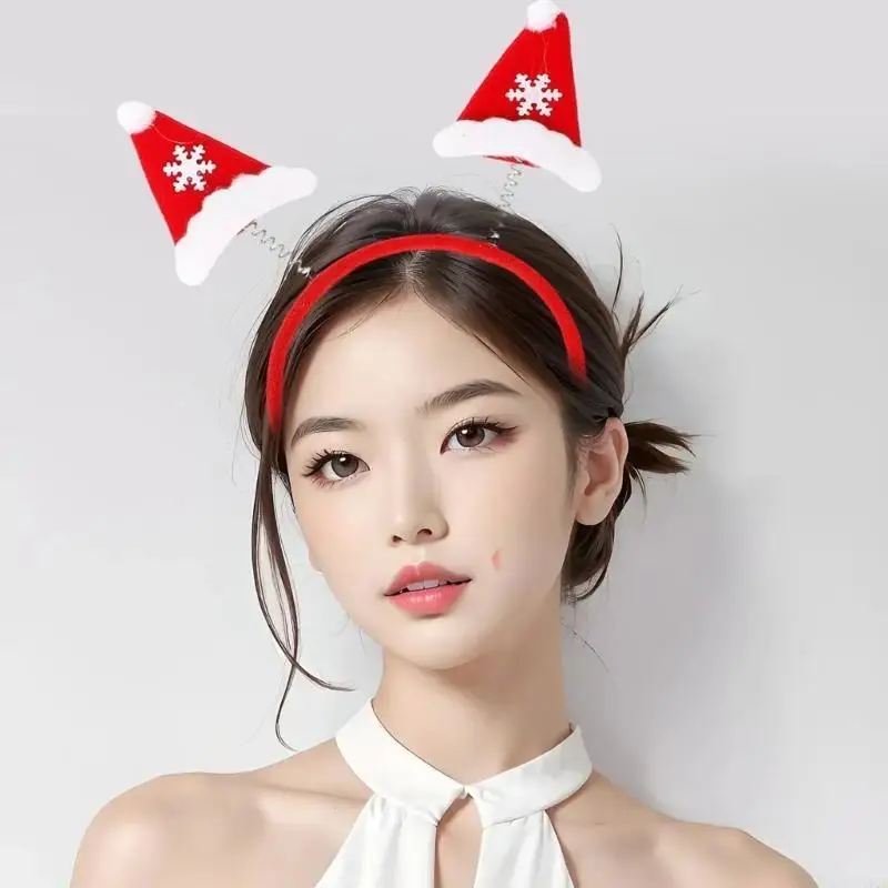 لطيف عيد الميلاد قرون عقال مع الهدال الشعر هوب الجدة احتفالي غطاء الرأس أغطية الرأس حفلة خوذة #4