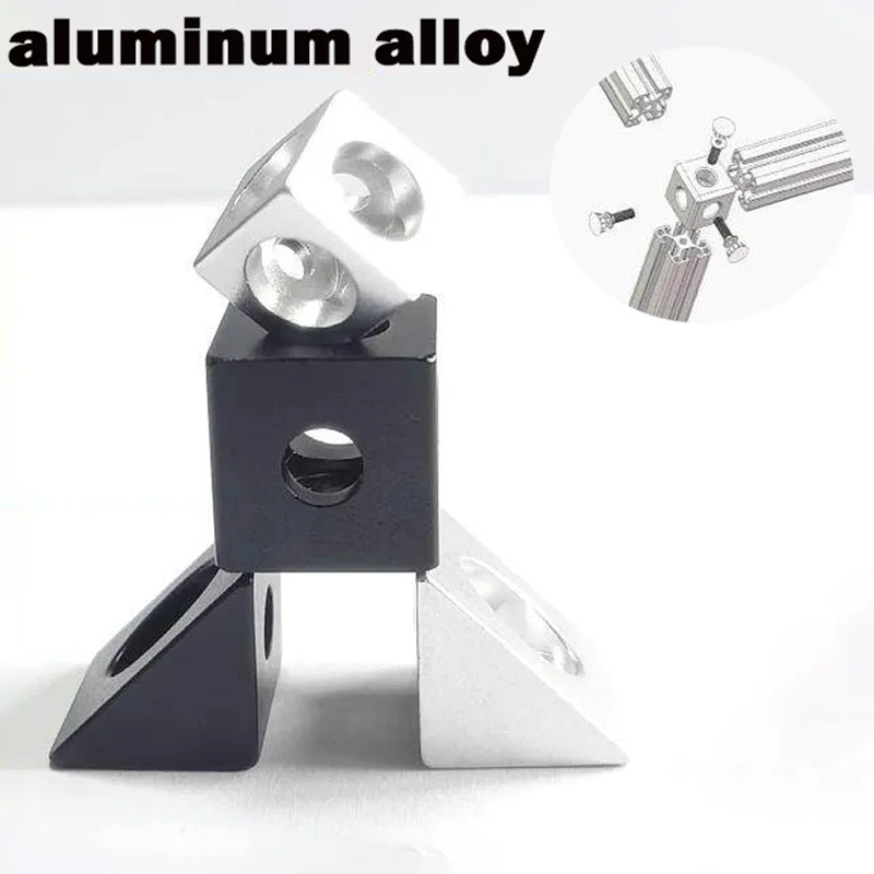 2pcs 2020 Aluminum Triangular Blocks 90degree Connectors Compatible With V-slot/c-beam Aluminum Profiles 3d Printer Accessories