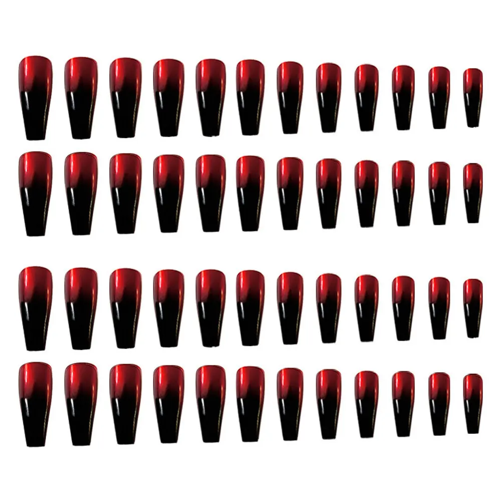 

48Pcs Ballerina Fake Nails Glossy Gradient Press on Nail Tips for Party Wedding Halloween Manicure Beauty Tools