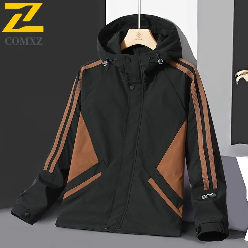 

COMXZ 2025 New Spring Autumn Fashion Men Hooded Coat Casual Trendy Versatile Comfortable High Quality Mens Jacket
