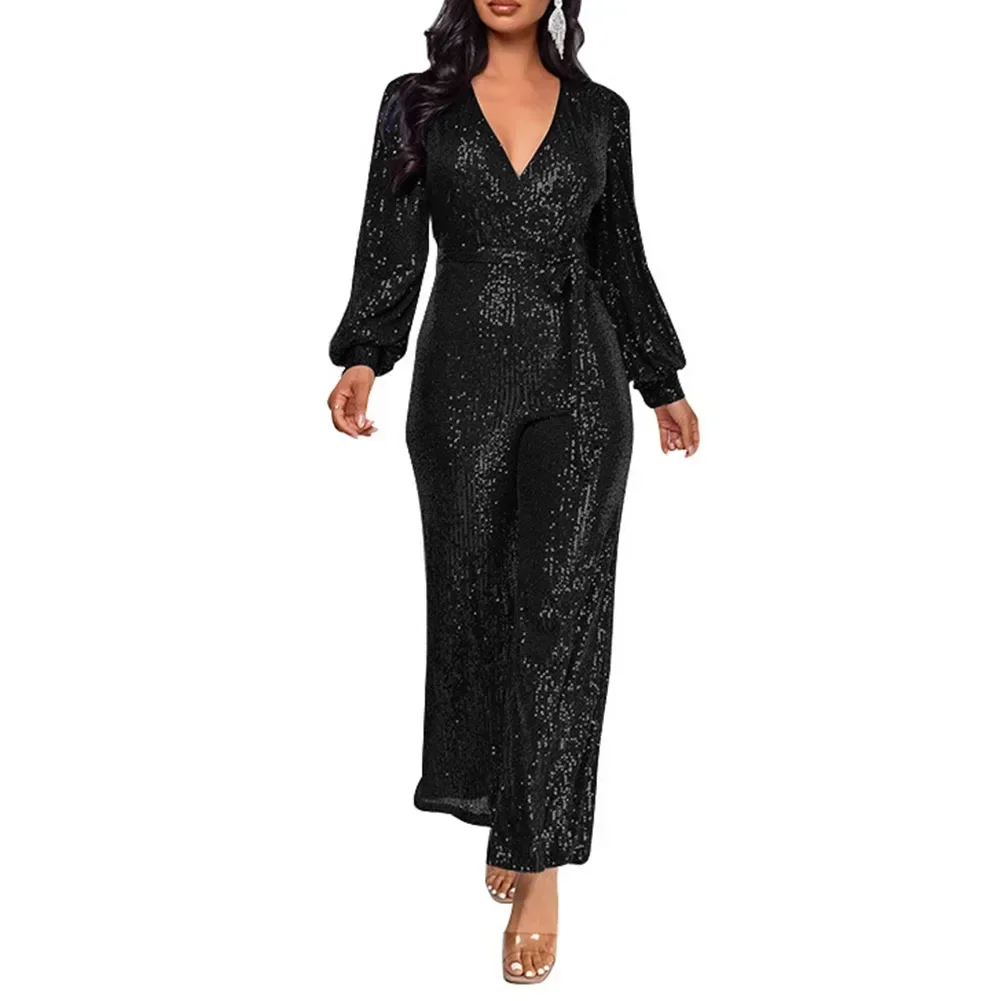 

Elegant Long Sleeve Romper Size S Sequin Jumpsuit Suitable For Clubbing Applicable For Daily Wear Holiday Attire