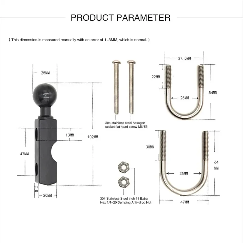 Clutch Reservoir Ball Base 25mm Ball Head Mount 360 Degree Rotation Motorcycle Phone Mount Holder Bike Phone Accessories