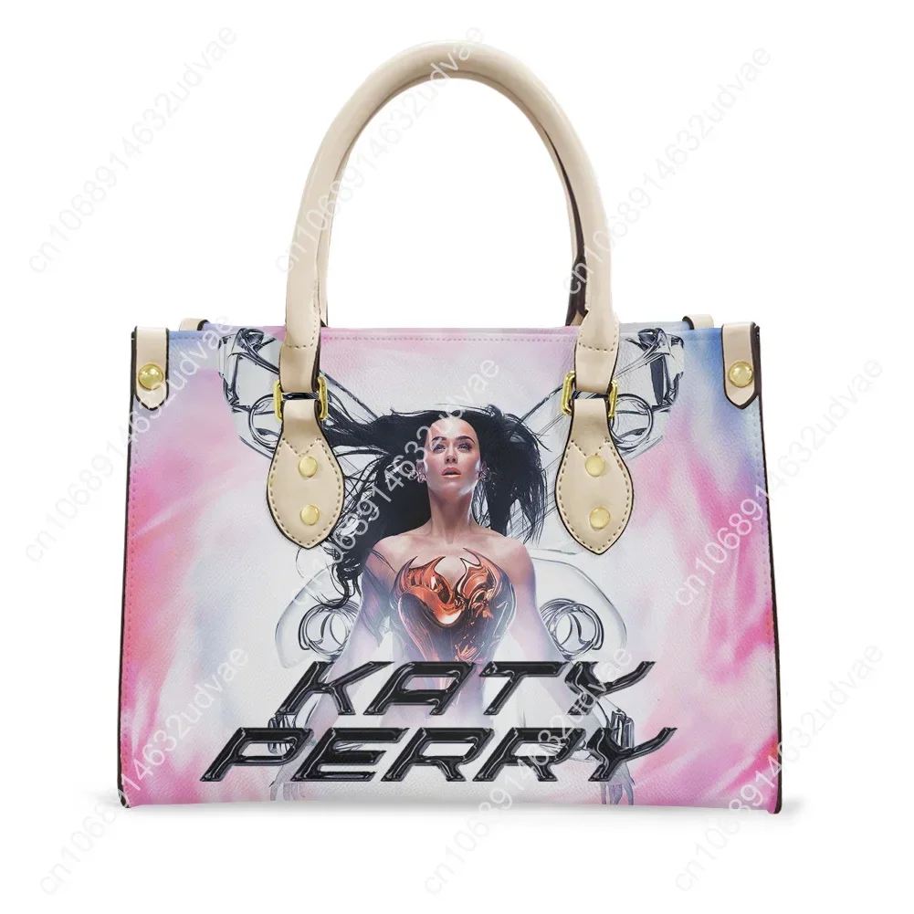 Torba typu tote Katy Perry, torebka damska męska wysokiej jakości z personalizowanym tekstem i obrazkiem, torebka ze skóry PU, torba na zakupy do pracy, torba na prezenty.