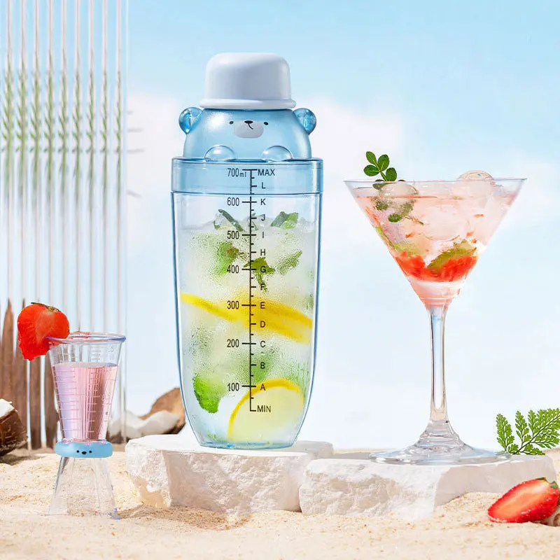 Gyro Ice Breaking Cup Cocktail Shaker Set for Tea Shop Beverage Making Tool Kit Lemon Tea Drink Preparation Professional Use