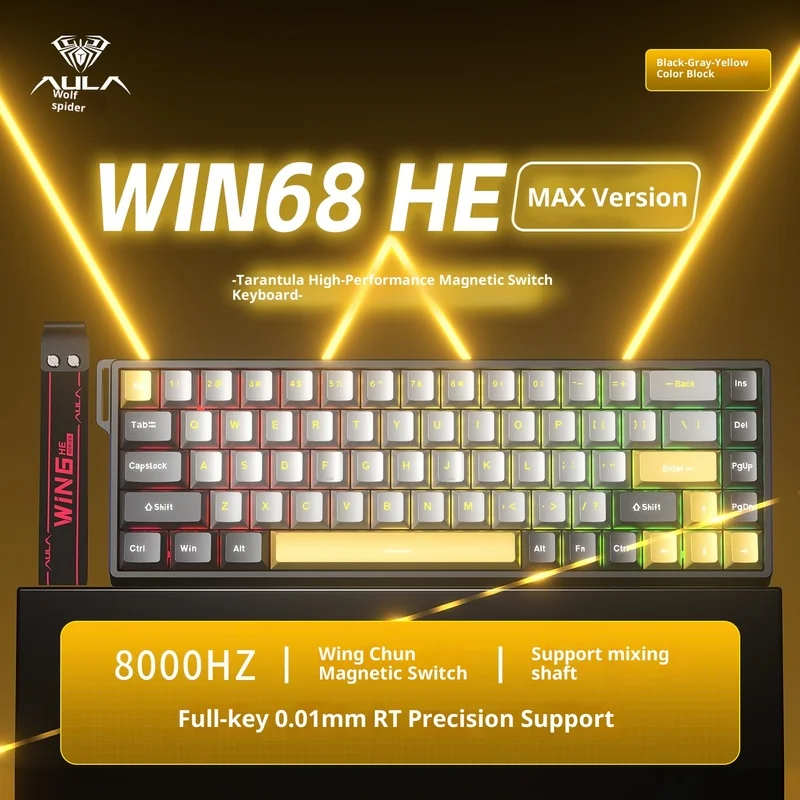

Hot Tarantula Win68he Magnetic Axis Esports Keyboard Fps Esports Game Low-Delay Customized Axis Wired Keyboard Boys Girls Gifts