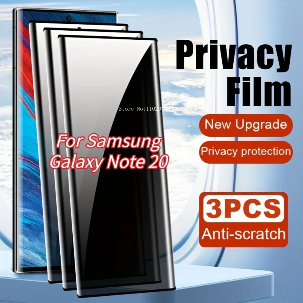 

3PCS Phone Privacy Tempered Glass for Samsung Galaxy Note 20 Ultra 20 Note 10 Plus 10Lite Full Coverage Anti-Spy Protective Film