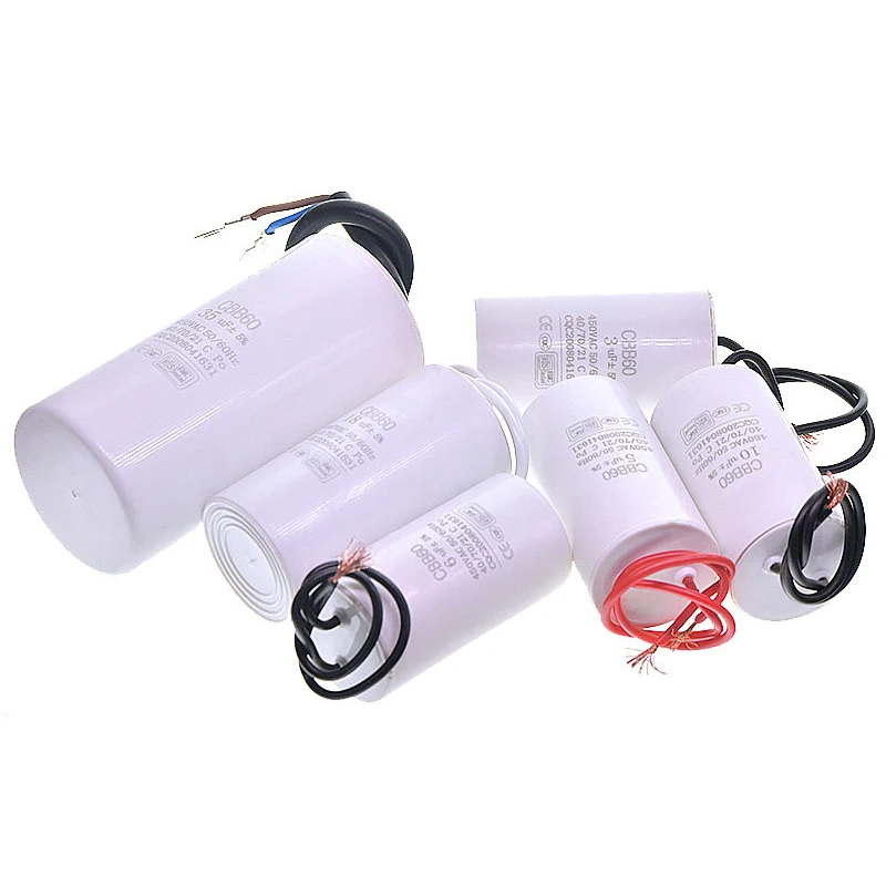 1Pcs CBB60 AC450V 50/60Hz Starting Capacitor 4/5/6/8/10/15/20/30/40/50UF Run Capacitor for Washing Machine Water Pump Spin Dryer