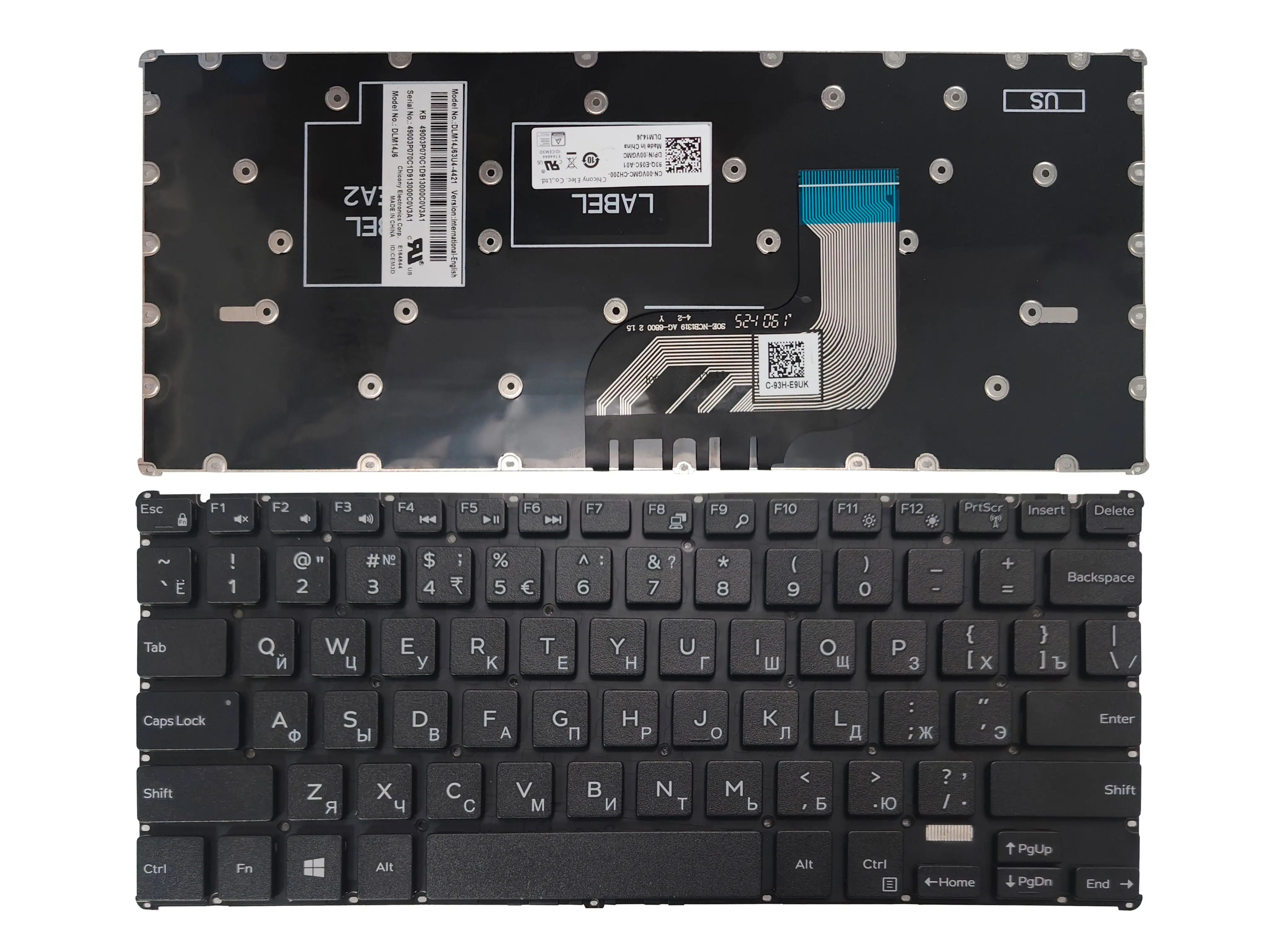 Imagem -06 - New us Teclado Russo para Dell Inspiron 11 3000 Series 11 3162 3164 3168 3169 3179 P25t D1208r 0g96xg Dlm14j6 Inglês ru