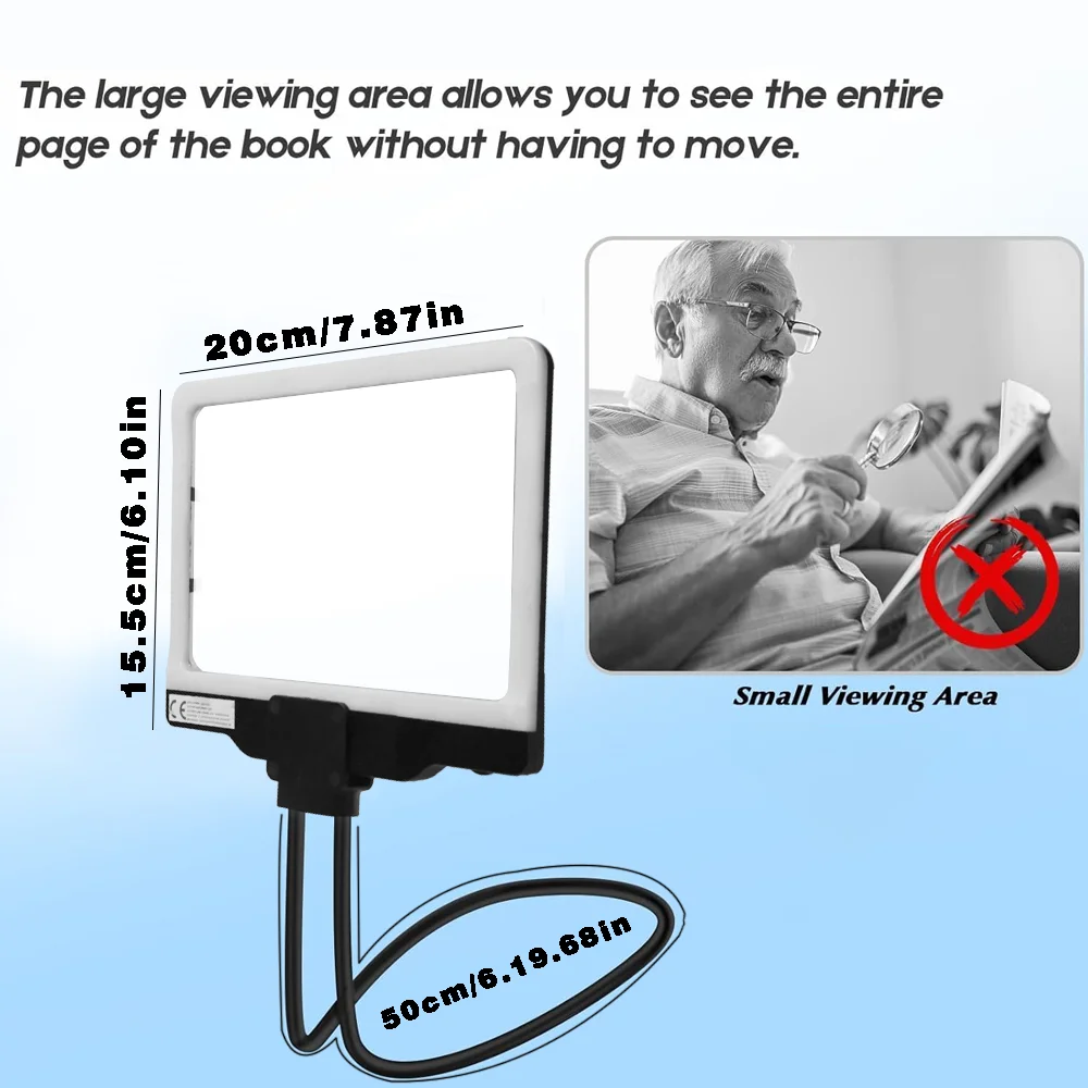 CANYO Portable Neck-Mounted Magnifying Glass with Light–Great for Detailed Inspection and Reading TasksBatteries not included)