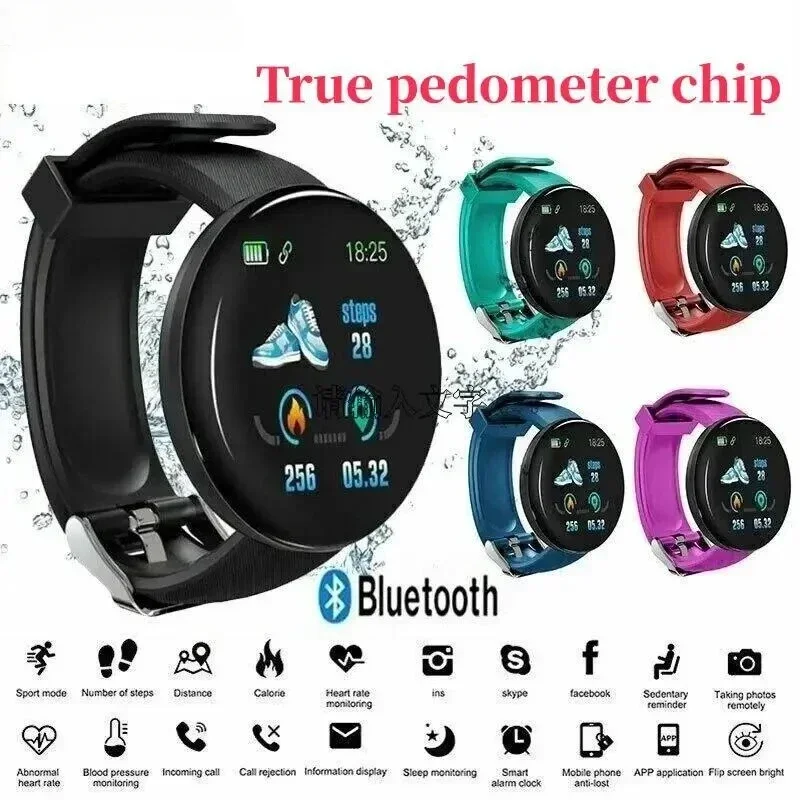 True Pedometer Chip Intelligent Wristband Screen Heart Rate Blood Pressure Sleep Monitor Walking Exercise Smartwatch New