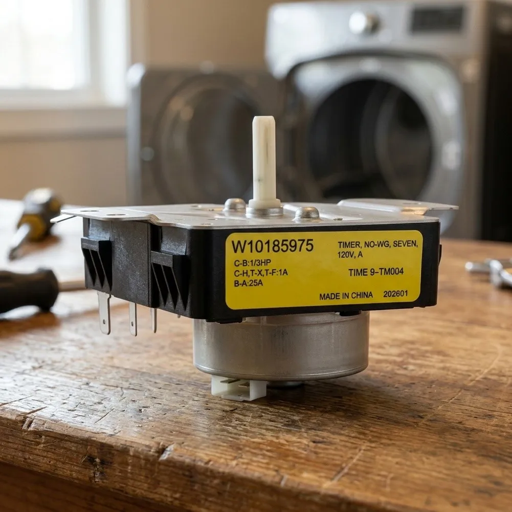 Electric Dryer Control Dryer Timer W10185975 Pre-assembled Bracket Standard Terminal Pins Electrical Safety Tested