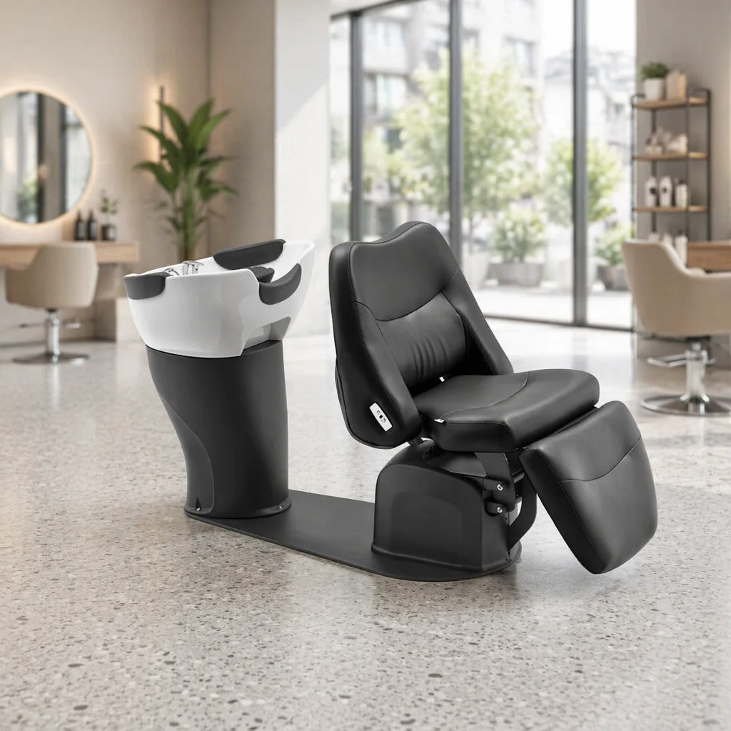 #￥forYicheng Luxury Ceramic Basin Shampoo Bed Electric Adjustable Recliner Hair Salon Professional Washing Station