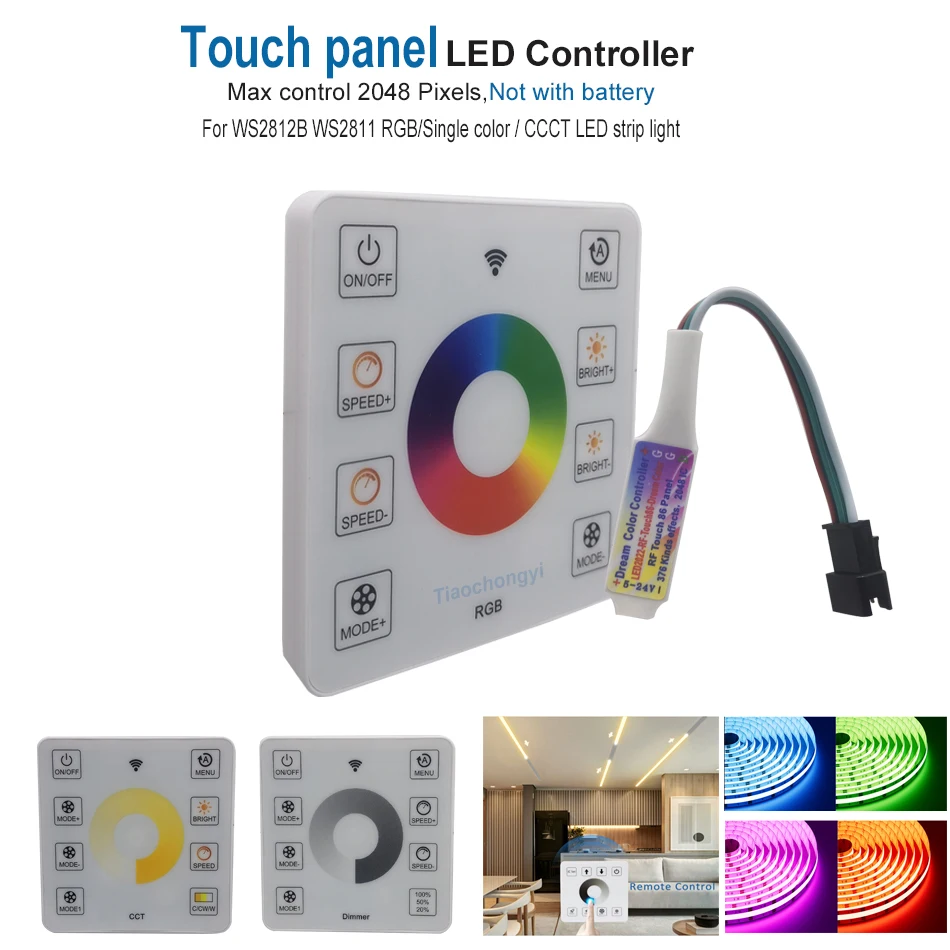 DC5-24V 8Keys Touch Panel LED controller For WS2812B WS2811 Single Color CCT RGB Running Water Flowing Horse Race LED Strip