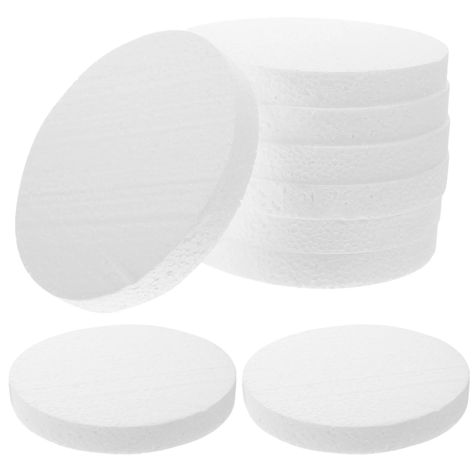 

16 Pcs White Foam Disc Round Cake Pans Foams Stand Tray Making Training Supplies Craft DIY Fake Circle Circles