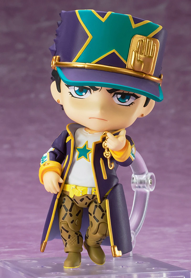 10cm JOJO's Excellent Adventure: Sea of Stone Kujo Jotaro Action Figures Q.ver 1851#  Anime Kujo Jotaro Figurine Colle Model Toy