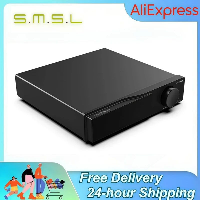 

SMSL PA40 Digital Power Amplifier MA5332 Class D EQ Romote Control Bass Treble Adjustment Built-in Power Supply