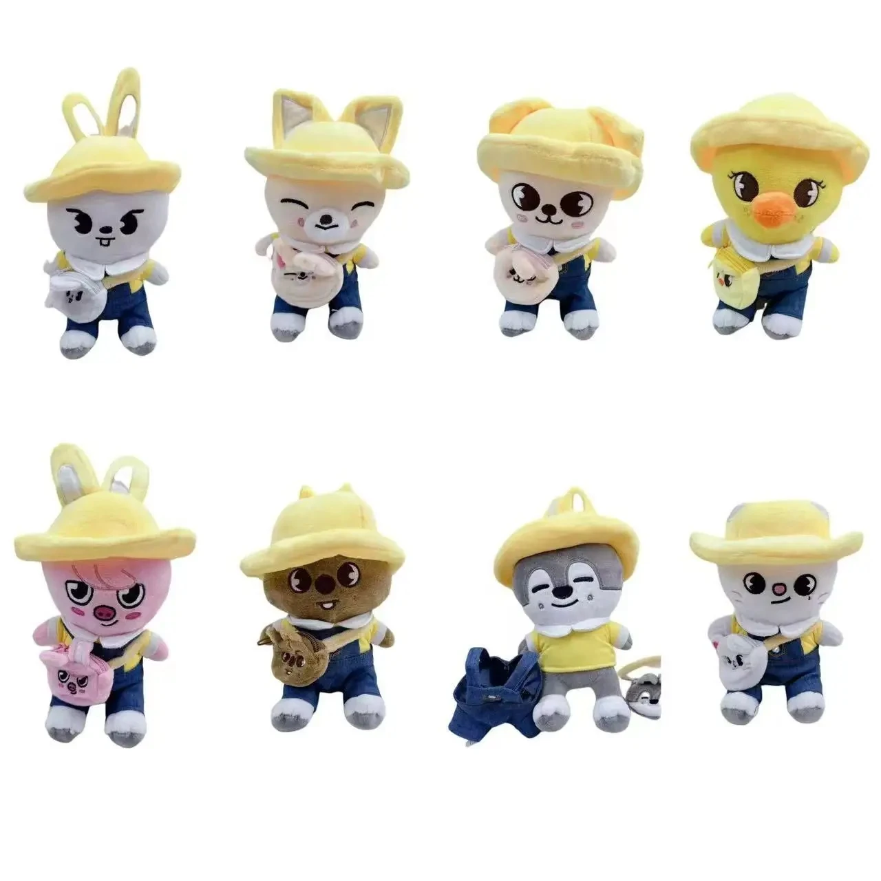 Frühling Kindergarten Streunende Kinder Nette Plüsch Sitzen Puppe mit Hut Rucksack Puppe kinder Geschenk Kawaii Begleiter Spielzeug