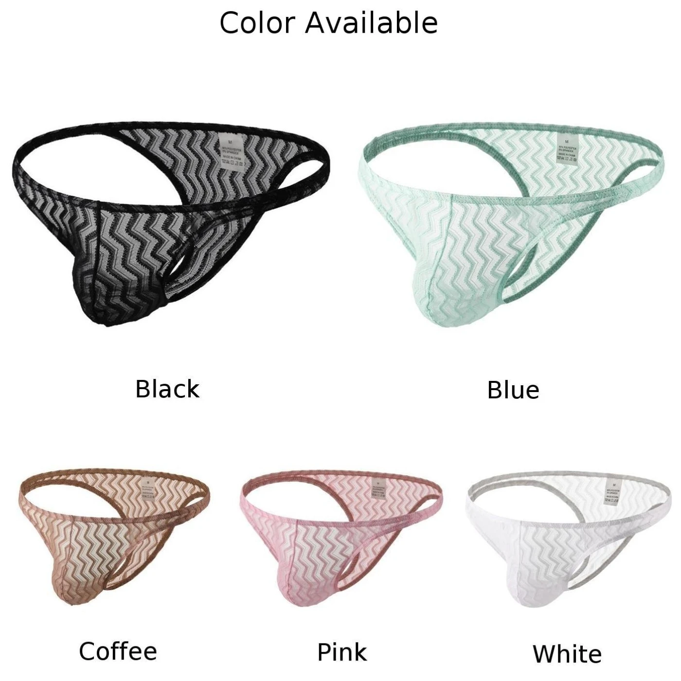 Mens Sexy Low Waist Briefs Lace Sheer Thongs Underwear Peni Big Pouch Panties Thin T-Back Underpants Mesh See Through Lingerie