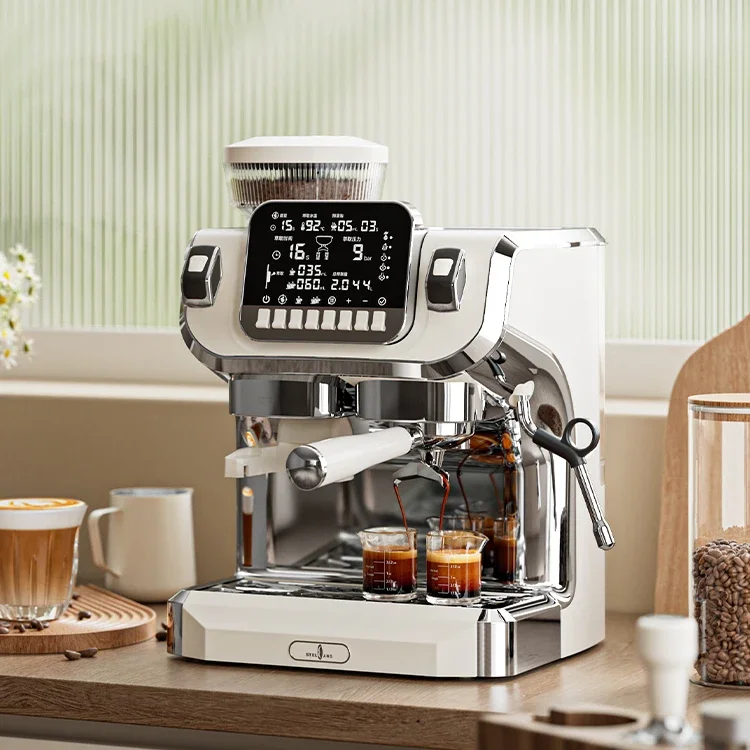 China Cafetera 110v 15 bar Self Heating Coffee Maker Espresso Machine with Grinding Function