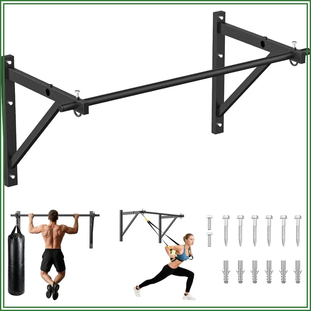 Wall Mounted Pull Up Bar, Chin Up Bar for Strength Training Home Gym