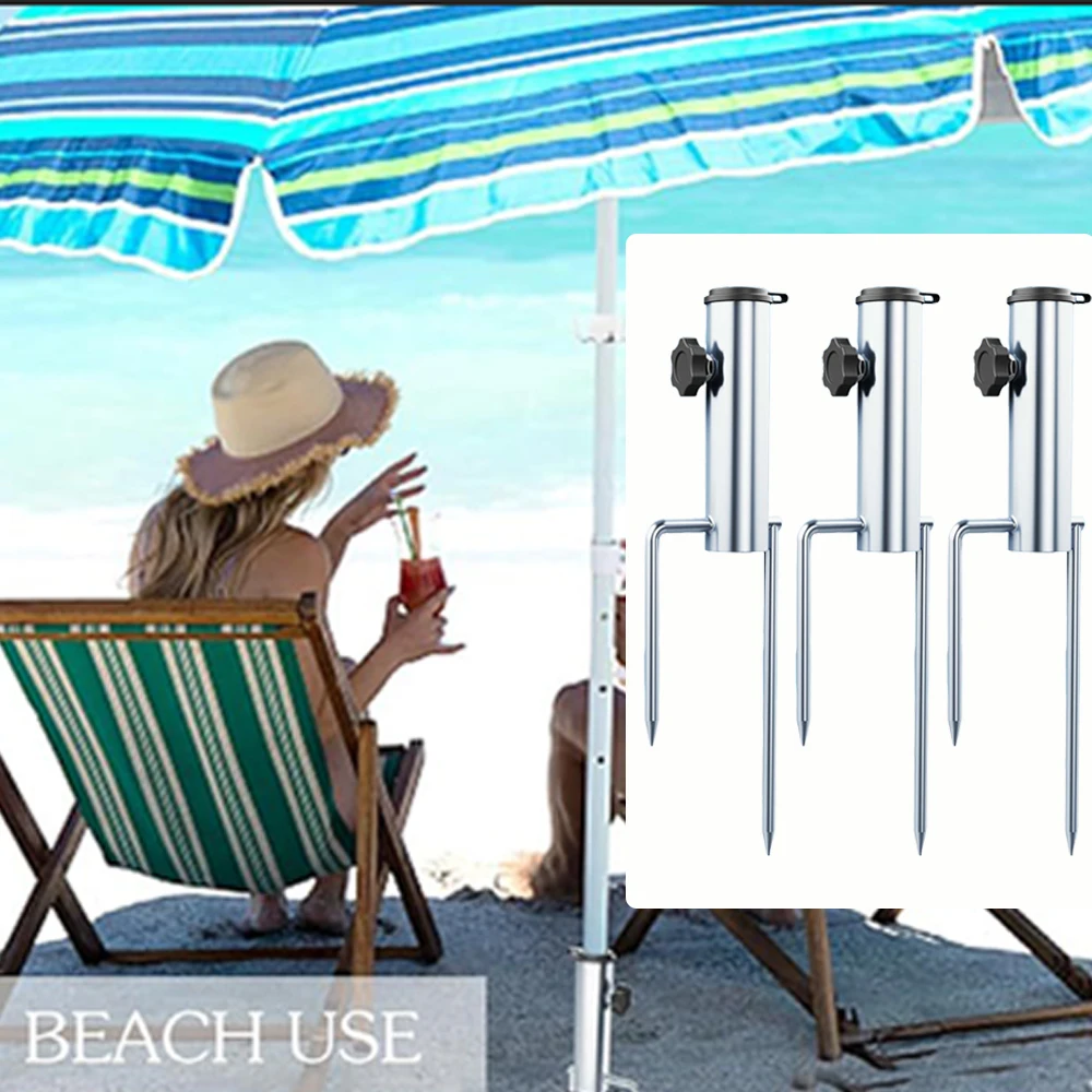 

Iron Galvanized Portable Beach Umbrella Sand Anchor Sun Umbrella Outdoor Grass Adjustable Base Suitable for Flag Umbrellas