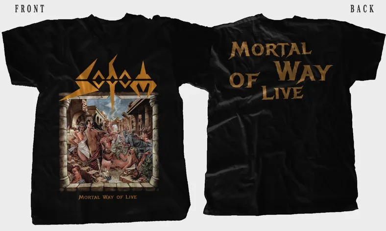 New Dtg/Dtf printed T-shirt -SODOM - Mortal Way' of Live - size- S,M,L,XL,2-3