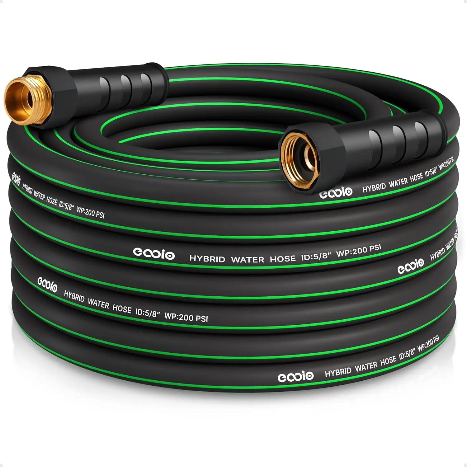 Heavy Duty Garden Hose 50ft, NON-EXPANDABLE Flexible Water Hose, Kink Resistant Lightweight Hybrid Hose