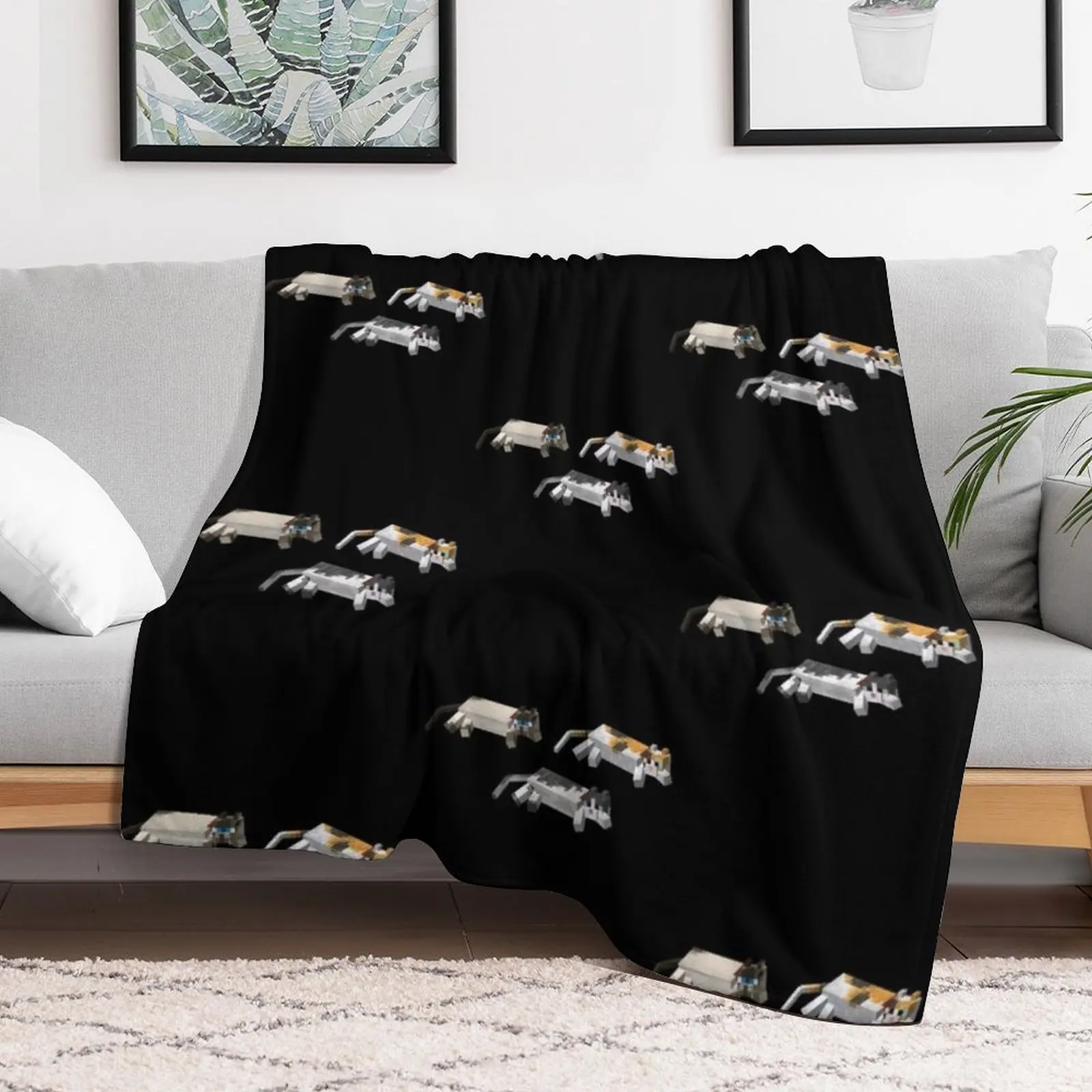 Minecraft Cats Pattern Throw Blanket Blankets For Bed Giant Sofa Heavy For Baby Blankets