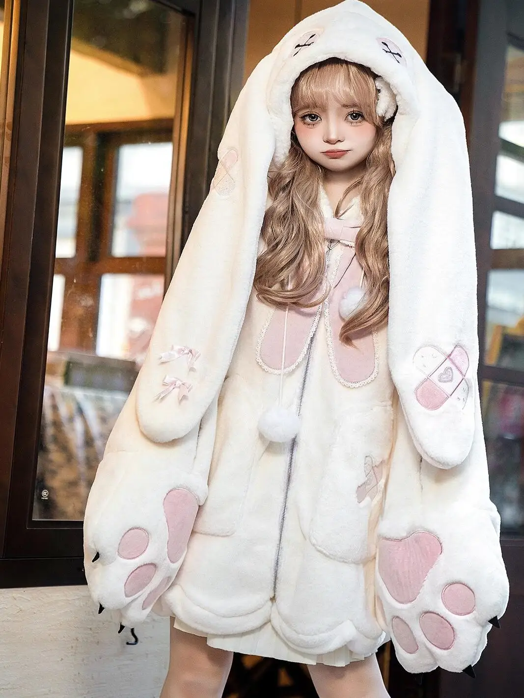 

Original Lolita Daily Cute Girl Embroidered Hoodie Lolita Coat Autumn/winter Sweet American And Japanese Loli Girl Coat
