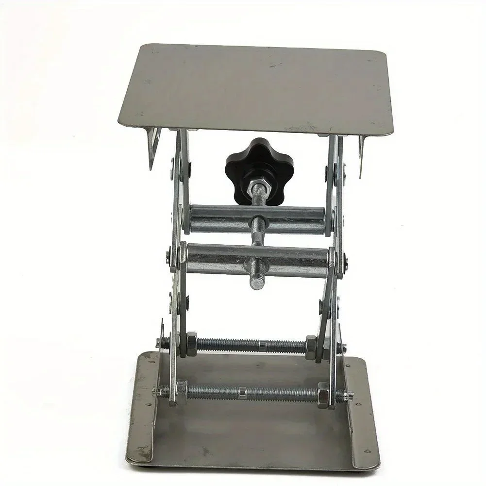 Adjustable Stainless Steel Lift Table for Woodworking & Engraving - Durable, Compact Design with Manual Height Adjustment