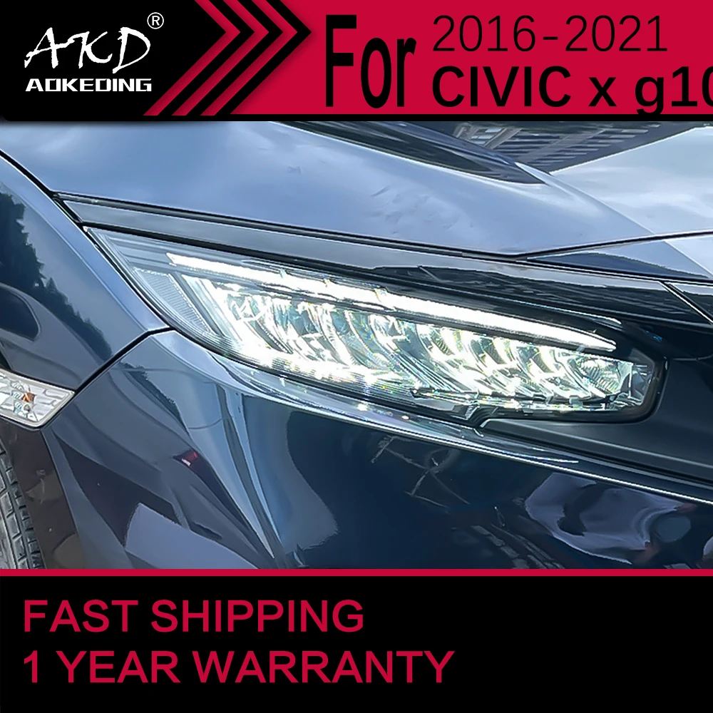 أضواء السيارة لهوندا سيفيك X G10 LED المصباح 2016-2021 سيفيك رئيس مصباح Drl العارض عدسة اكسسوارات السيارات #1