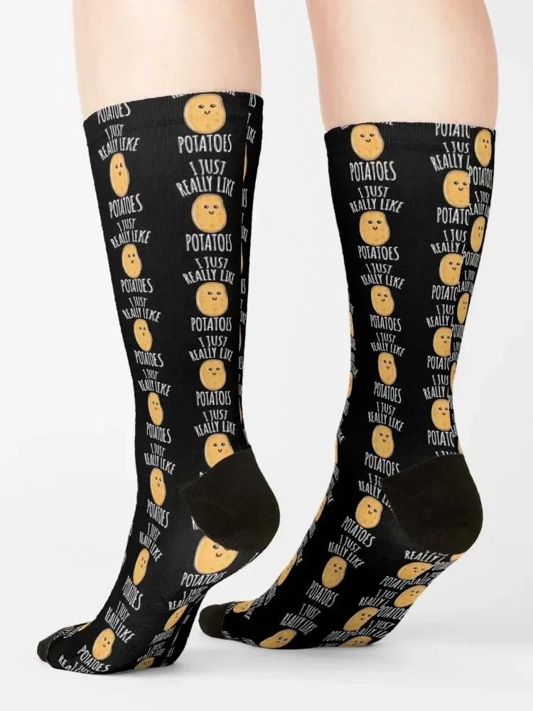 I Just Really Like Potatoes - Funny Potato gift Socks halloween gym heated winter Socks Female Men's