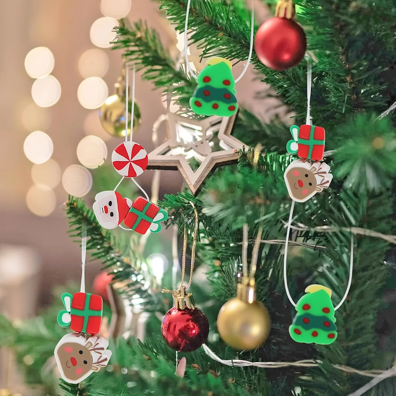100 Stück Weiche Keramikperlen für Weihnachten, geeignet als Weihnachtsgeschenke und Feiertagsdekorationen für DIY-Schmuckherstellung – Detail 2