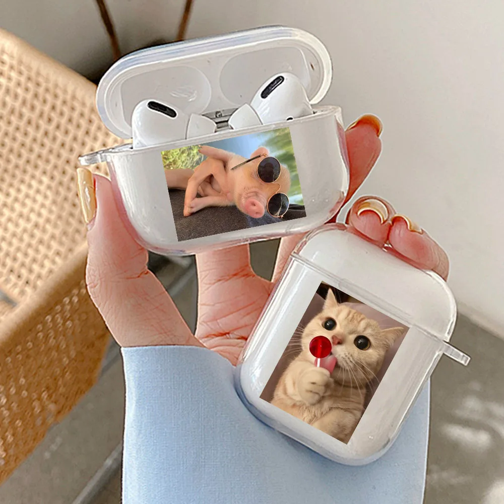 Cute Animal TPU Cover For Apple Airpods 2 1 3 Earphone Coque Soft Silicone Protector Fundas Airpods Pro Covers Clear Earpod Case