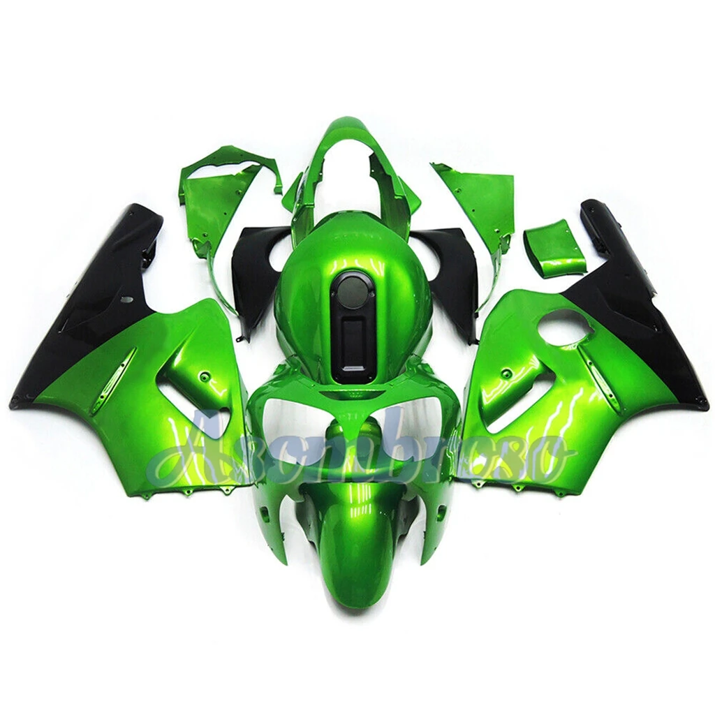 Motorcycle Fairings Kit voor Ninja ZX-12R 2000 2001 ZX12R zx 12r Hoge Kwaliteit Injectie Carrosserie set groen ZXMT