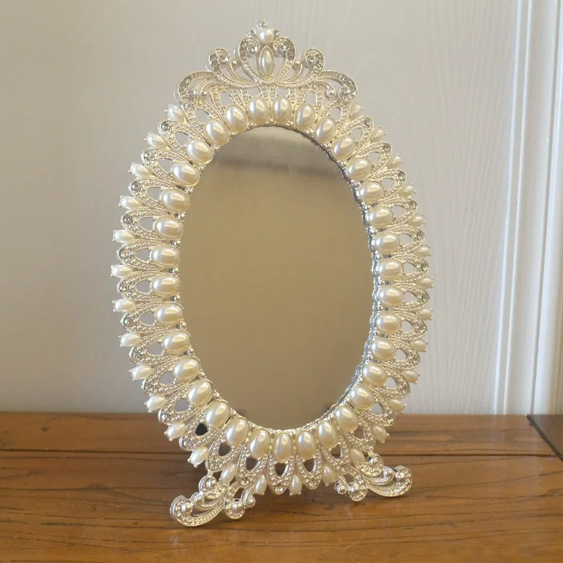 European Light Luxury Desktop Mirrors Desktop Crown Makeup Mirror Household Products Dormitory Dressing Mirror Ornaments