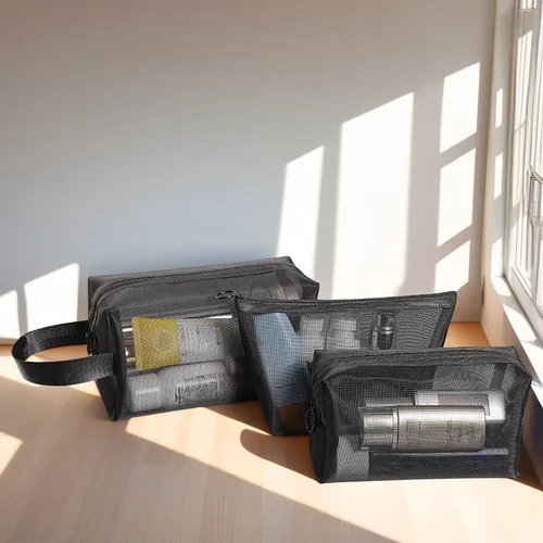 Kit organizador de maquillaje translúcido para mujer, bolsas de aseo de viaje en forma de corazón, bolsa de cosméticos grande y pequeña transparente, 1 Uds.