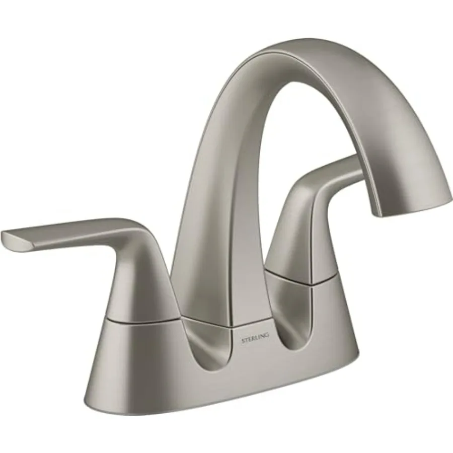 

Medley Centerset Bathroom Sink Faucet in Brushed Nickel with Water Saving Flow for Modern Bathrooms