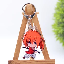 Rurouni Kenshin  Keychain Cute 6 Styles Arcylic Cartoon Figures Keyrings Kawaii Accessories