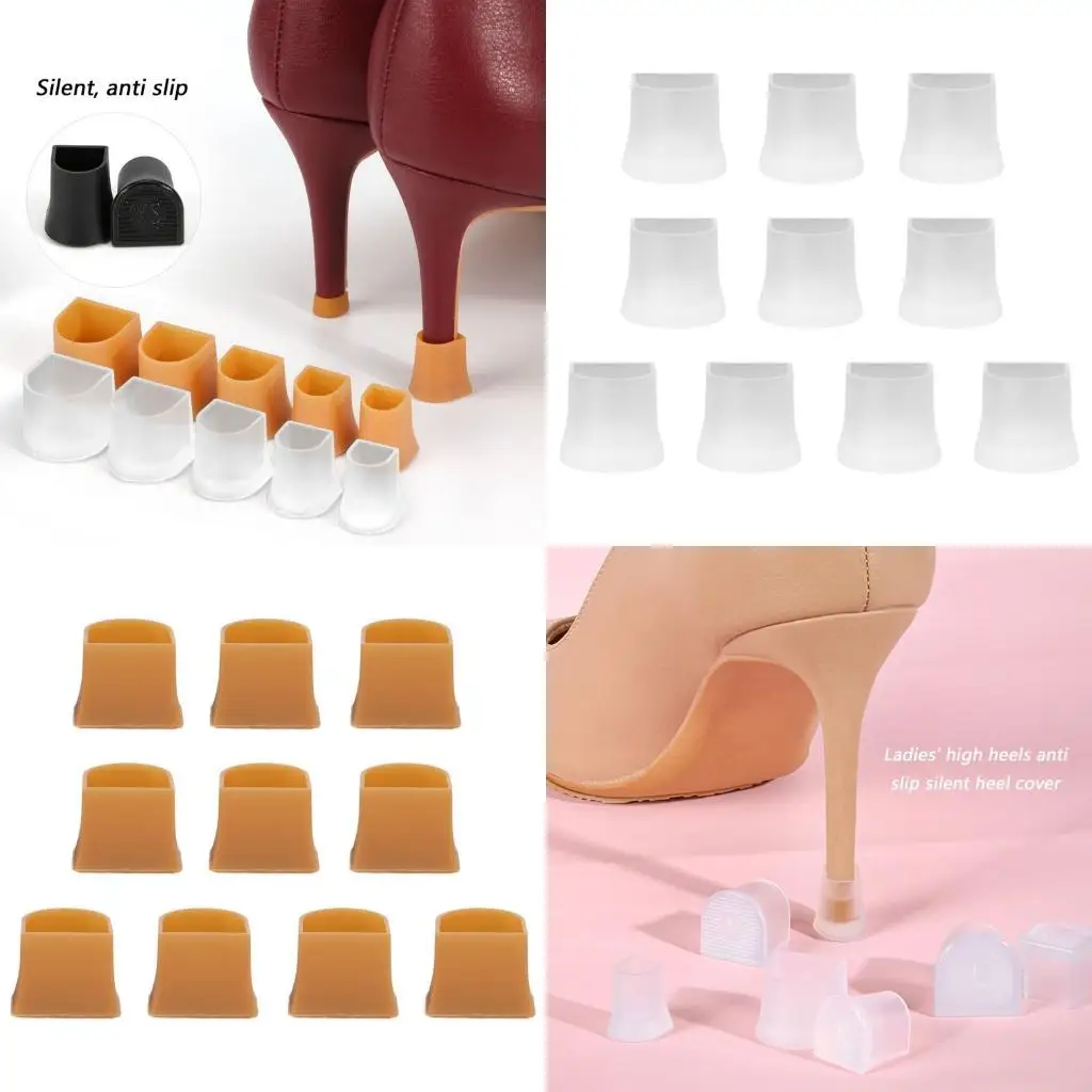 

Clear Shoe Heel Guards Caps for Women NonSlip Quiet Highly Heel Protector