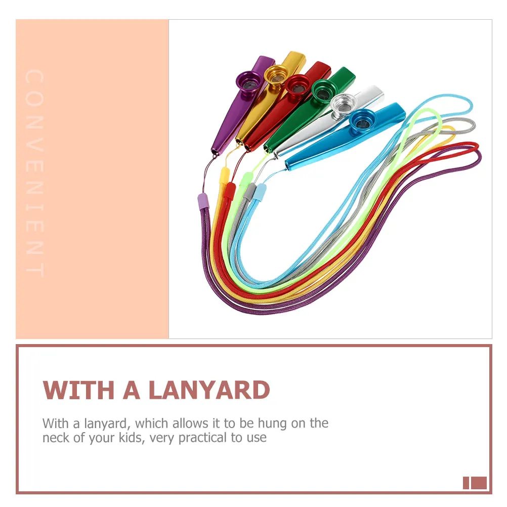 

1Set Metal Kazoo Aluminum Alloy Small Size Easy Learning Accompaniment Instrument with Lanyard Extra Membranes