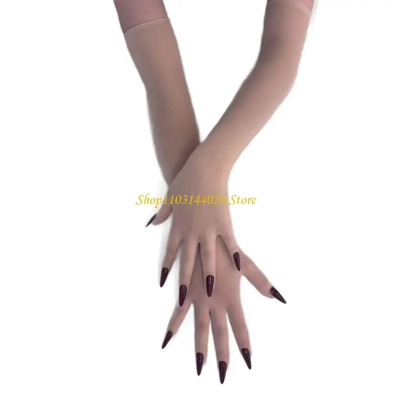 

N5KE Halloween Gloves with Long Fingernails for Costume Parties and Celebrations Long Gloves Fingernails for Cosplay