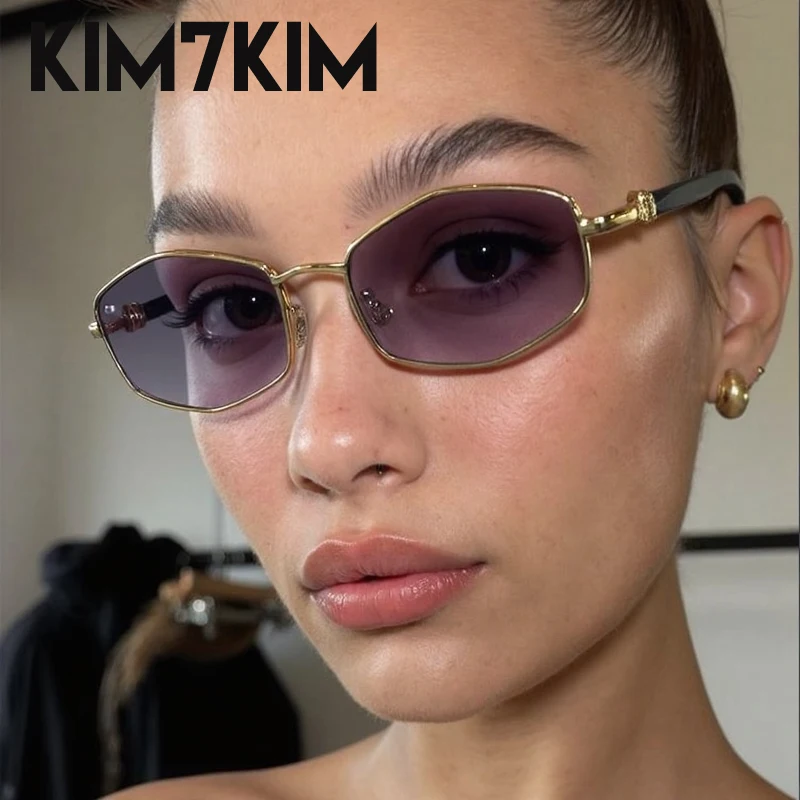 Vintage Punk Polygon Sunglasses Women 2025 Luxury Brand Small Frame Rectangle Sun Glasses For Lady Fashion Eyewear Shades UV400