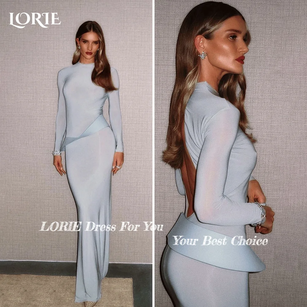 LORIE Abito da sera musulmano in crêpe A-Line con maniche svasate Bobycon Abito da ballo Abito da festa a maniche lunghe Abito da brithdays personalizzato