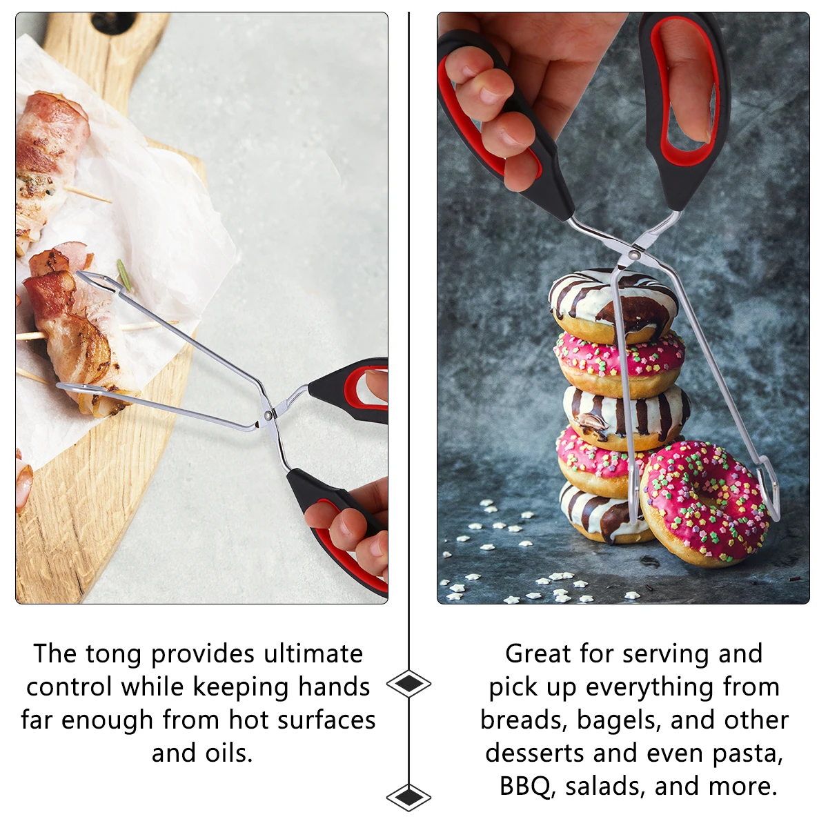 

3 шт., зажимы для еды, кухонные щипцы премиум-класса, термостойкие, устойчивые к ржавчине зажимы для барбекю, зажим для хлеба, зажим для еды, щипцы для салата, макарон