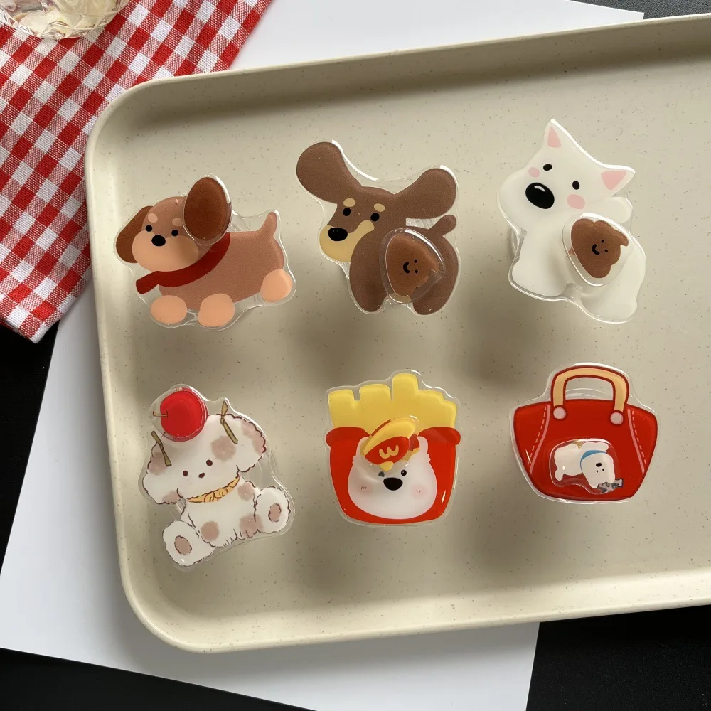 الكرتون الحيوان حامل هاتف المحمول متعة جرو حامل هاتف المحمول الخلفي ملصق قابل للسحب المحمولة دعم مشاهدة سطح المكتب